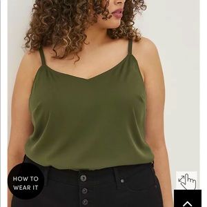 Torrid Ava Stretch Challis Cami - Olive Green